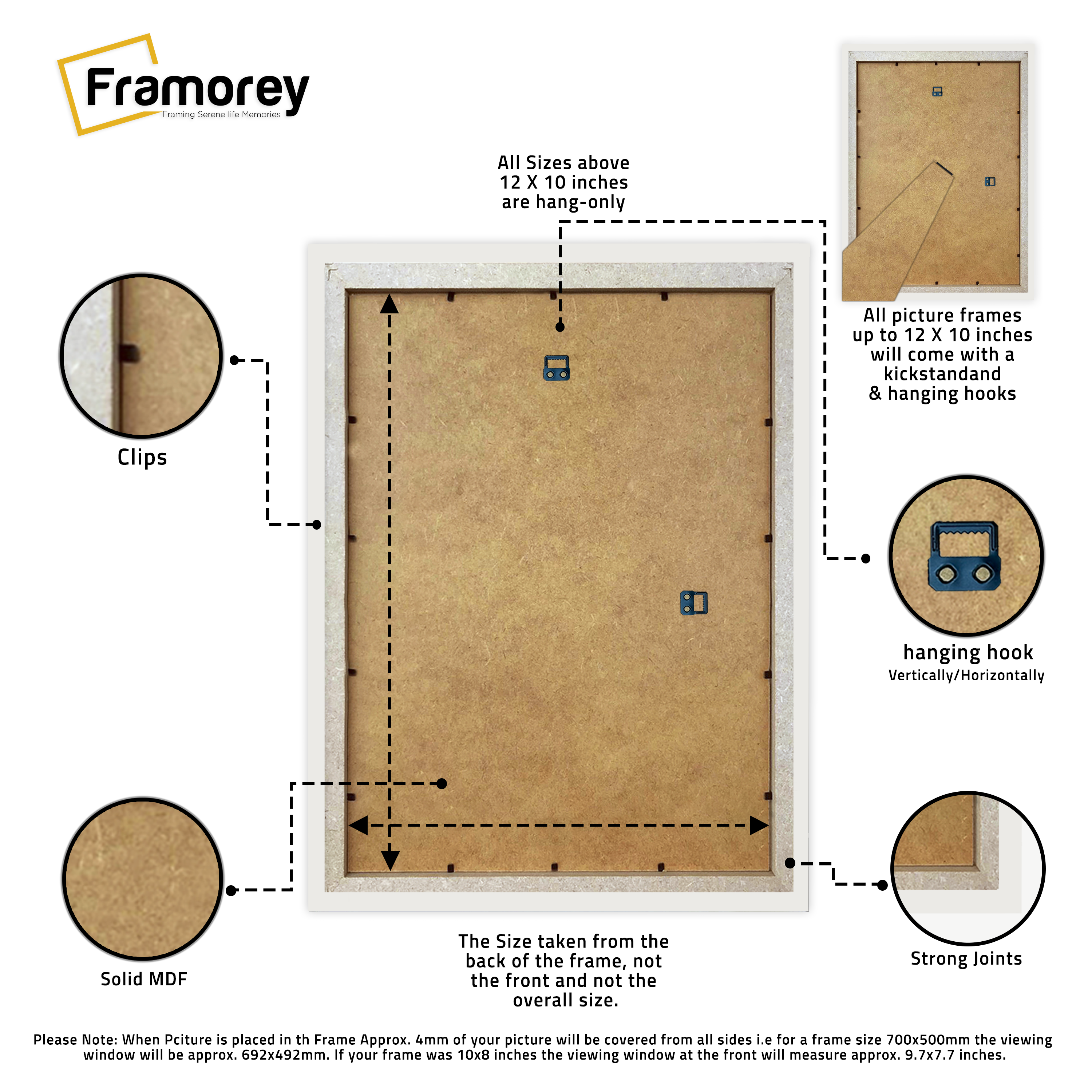 White Picture Frame With Ivory Mount