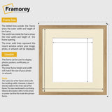 Square Size Oak Thin Matt Picture Frames With Ivory Mount
