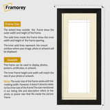 Flat Panoramic Black Photo Frame Wall Art Poster Frame With Ivory Mount