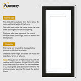 Flat Panoramic Black Picture Photo Frame With White Mount