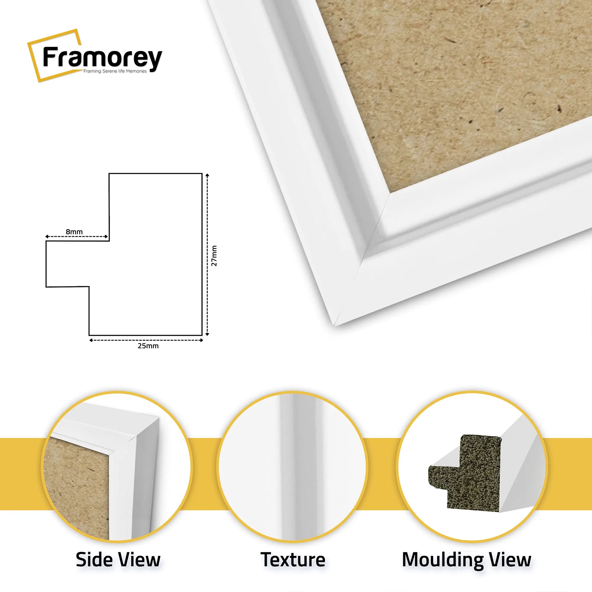 Square Size White Oslo Photo Frames Wall Art Poster Frames