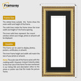 Panoramic Gold Picture Frame Shabby Wall Frames With Black Mount
