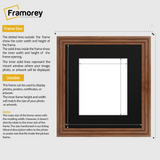 Step Style Square Size Walnut Picture Frame With Black Mount