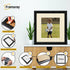 Square Size Picture Frame Black Glitter Sparkle Photo Frames With Ivory Mount