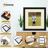 Square Size Picture Frame Black Glitter Sparkle Photo Frames With Ivory Mount