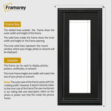 Antique Style Panoramic Black Picture Frame With Black Mount Photo Frame
