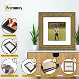 Square Photo Frame Dahlia Gold Picture Frame With White Mount