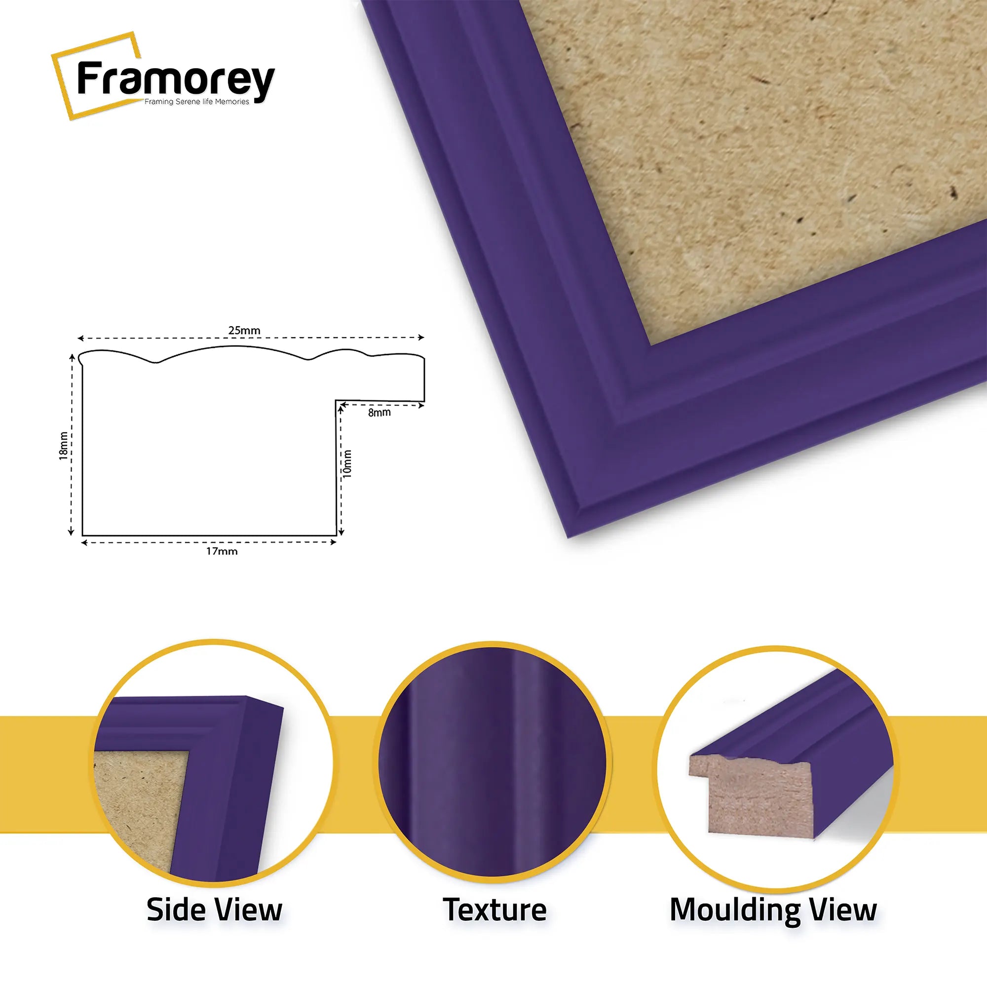 Antique Style Square Purple Picture Frame Wall Art Photo Frame