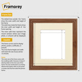 Step Style Square Size Walnut Picture Frame With Ivory Mount
