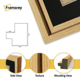 Panorama Style Oak Oslo Picture Frames With Black Mount