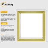 Step Style Square Size Gold Picture Frame Wall Art Poster Frame