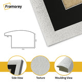 Square Picture Frame White Glitter Sparkle Photo Frames With Black Mount