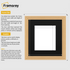 Step Style Square Size Oak Picture Frame With Black Mount