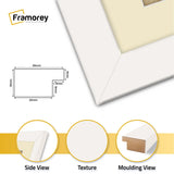 Square Size White Picture Frame With Ivory Mount