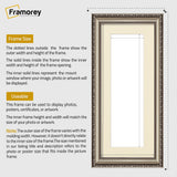 Panoramic Gun Metal Picture Frame Shabby Wall Frames With Ivory Mount