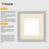 Step Style Square Size Grey Picture Frame With Ivory Mount