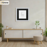 Square Size Silver Picture Frame With Black Mount