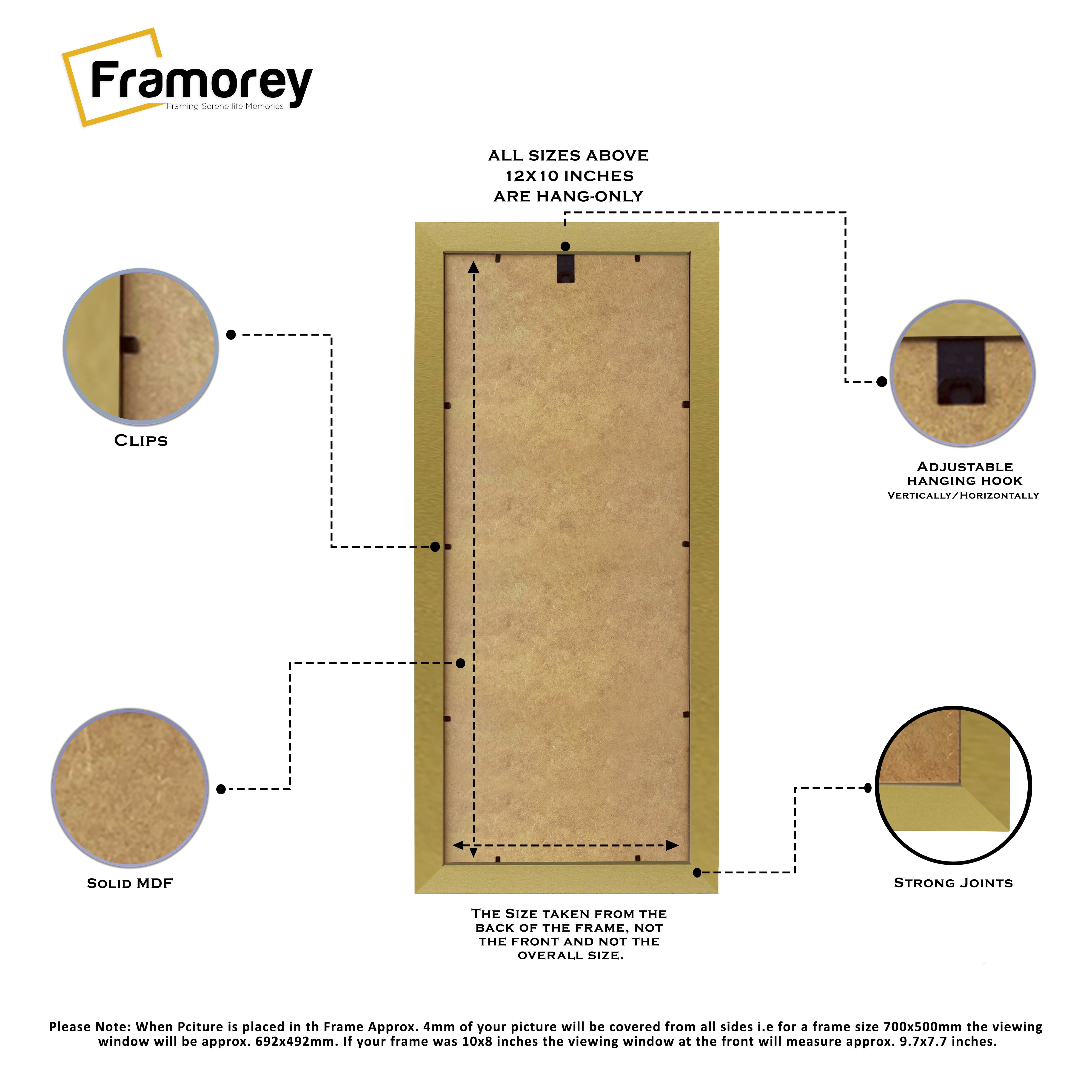 Panoramic Gold Picture Frame With White Mount Wall Décor Frame