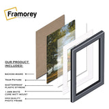 Walnut Thin Style Picture Frame Poster Frames With White Mount
