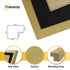 Square Size Gold Thin Matt  Photo Frames With Black Mount