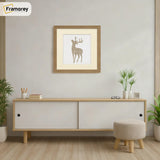 Square Size Oak Thin Matt Picture Frames With Ivory Mount