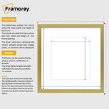 Square Size Gold Thin Matt Photo Frames With White Mount