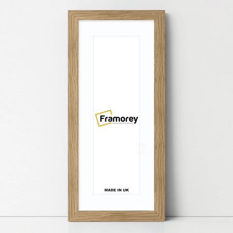 Flat Panoramic Oak Picture Frame Wall Art Photo Frame With White Mount