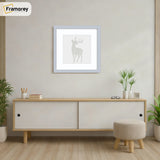 Square Size Thin Matt Light Grey Picture Frames With White Mount