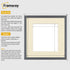 Square Size Thin Matt Dark Grey Picture Frames With Ivory Mount