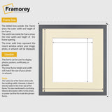 Square Size Thin Matt Dark Grey Picture Frames With Ivory Mount
