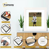Square Size White Picture Frame With White Mount
