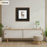Square Size Thin Matt Walnut Picture Frames With Black Mount