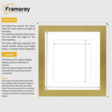 Square Size Gold Picture Frame With White Mount