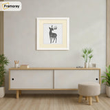 Square Thin Matt White Photo Frames With Ivory Mount
