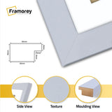 Square Size Light Grey Picture Frame With White Mount