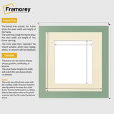 Square Size Green Picture Frame With Ivory Mount