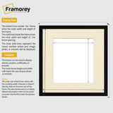 Square Size Thin Matt Black Picture Frames with Ivory Mount