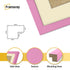 Square Size Thin Matt Pink Picture Frames With Ivory Mount