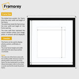 Square Black Picture Frames with Thin Matt White Mount