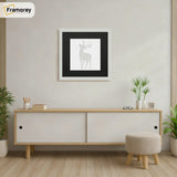 Square Size Silver Thin Matt Picture Frames With Black Mount
