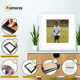 Square Size Thin Matt White Photo Frames With White Mount