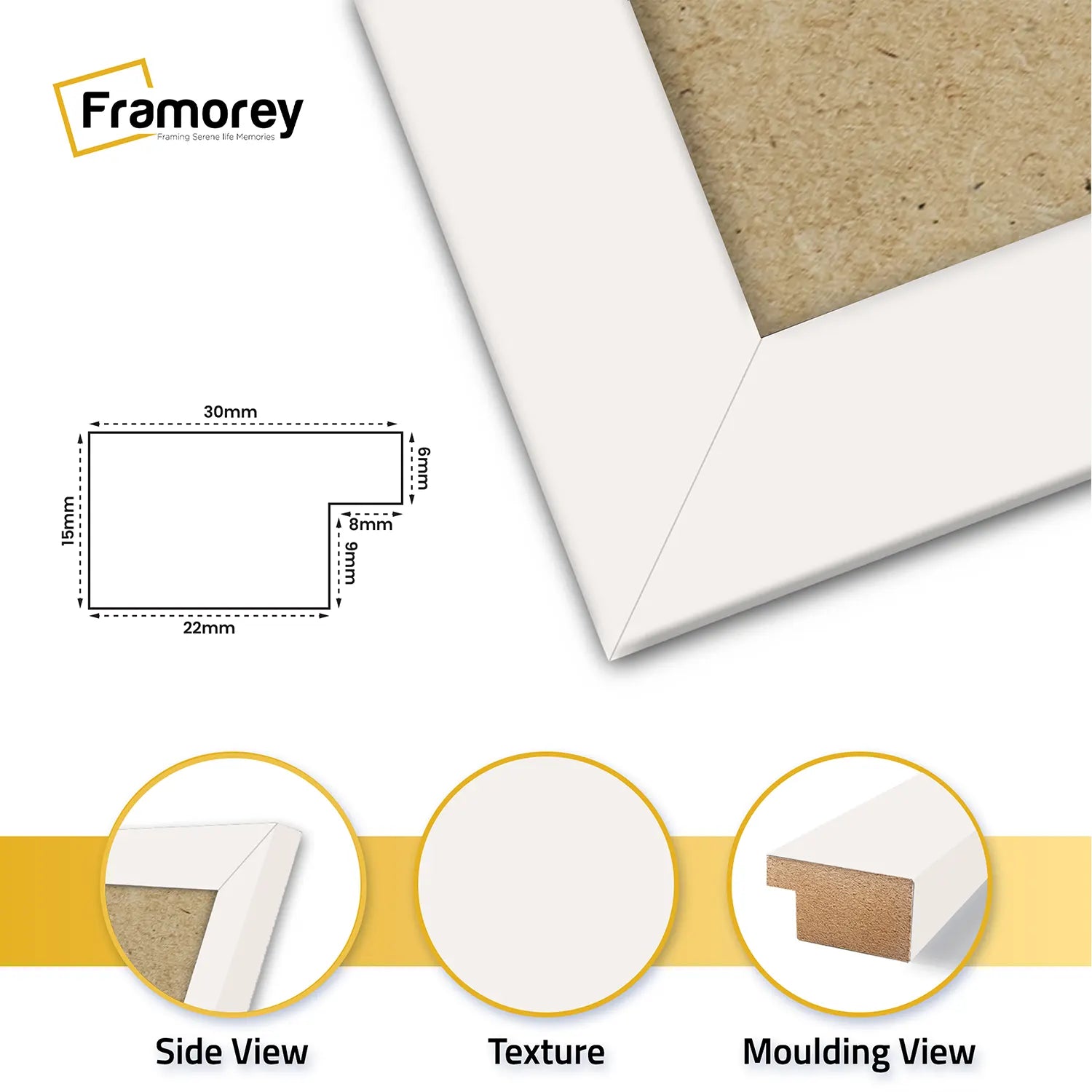 Square Size White Picture Frame Photo Frames