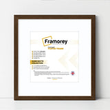 Square Size Thin Matt Walnut Picture Frames With White Mount