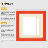 Square Size Red Picture Frame With Ivory Mount