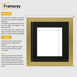 Square Size Gold Picture Frame With Black Mount