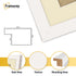 Flat Square White Poster Frame Wall Art Frame With Ivory Mount