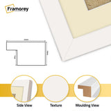Flat Square White Poster Frame Wall Art Frame With Ivory Mount
