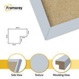 Square Size Light Grey Thin Matt Picture Frame Poster Frames