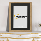 Flat Oak Picture Photo Frame Wall Art Poster Frame With Black Mount