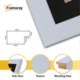 Square Size Light Grey Picture Frame With Black Mount